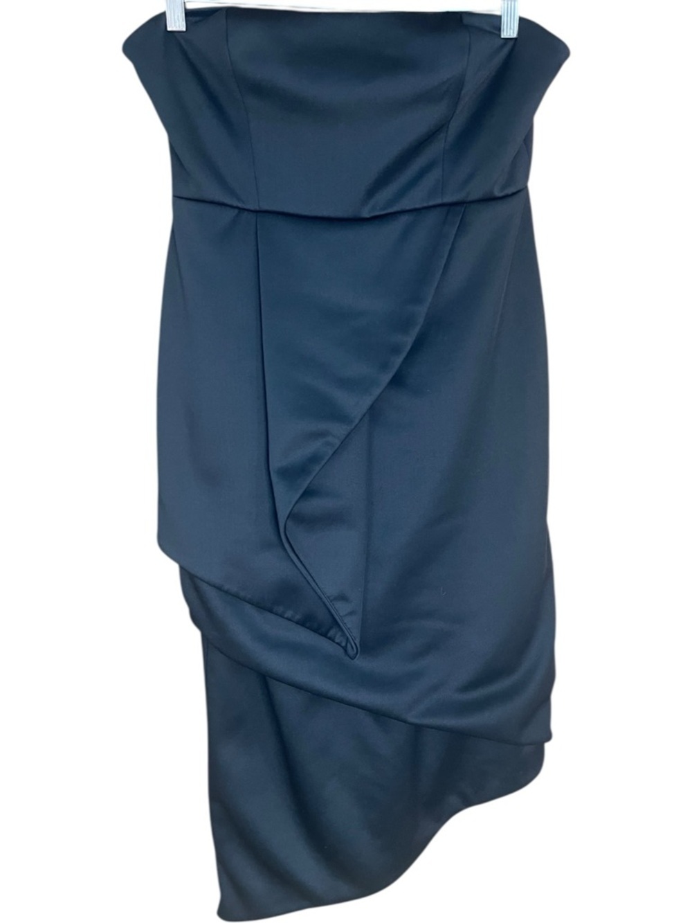 Fame and Partners Black Cole Asymmetrical High Lo Hem Crepe Dress